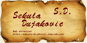 Sekula Dujaković vizit kartica